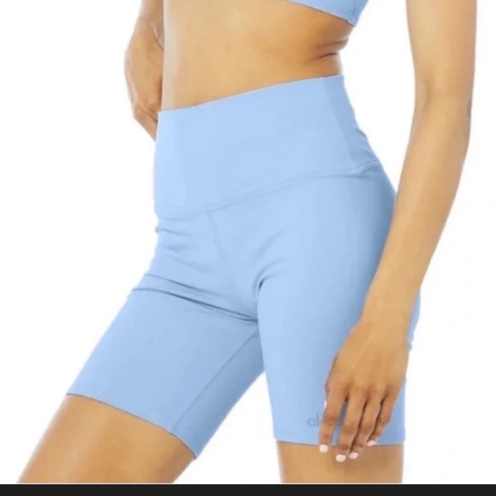 ALO Yoga Women's Light Blue Bike Shorts